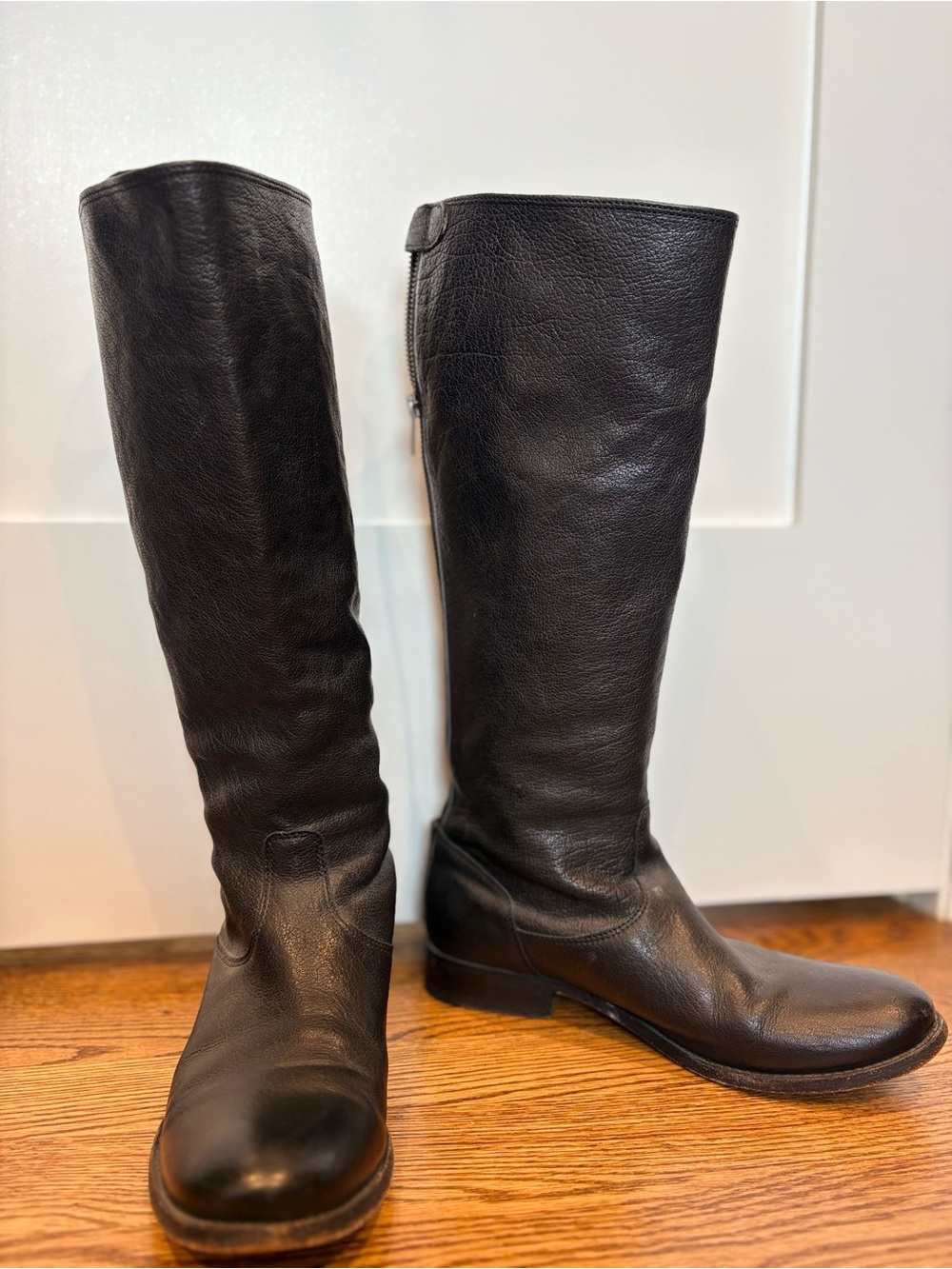 Frye Tall Leather Riding Boots - Black